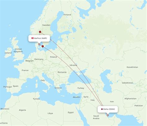 All Flight Routes From Doha To Aarhus Doh To Aar Flight Routes