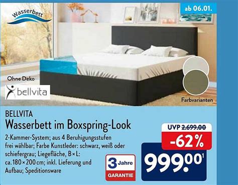 Bellvita Wasserbett Im Boxspring Look Angebot Bei ALDI Nord 1Prospekte De