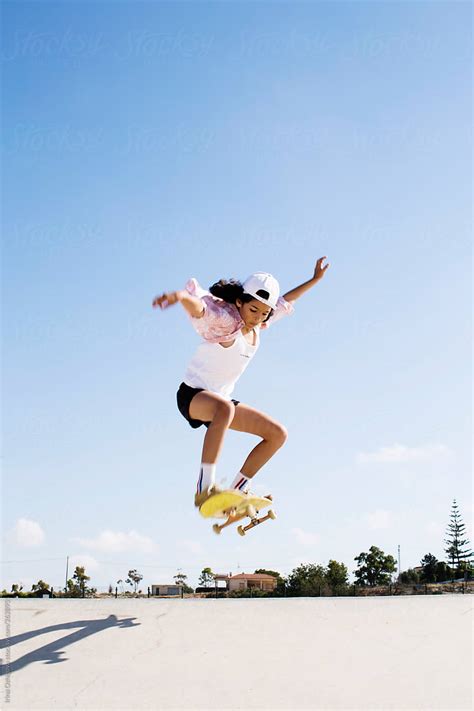 "Teen-girl Make An Ollie On A Skateboard" by Stocksy Contributor "Irina ...