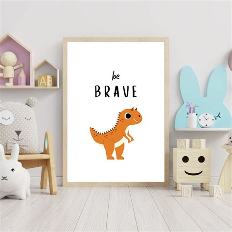 Dinosaur Art Prints, Digital Download, Nursery Prints, Colorful Kids ...