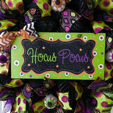 Hocus Pocus Crazy Eyeball Halloween Wreath Handmade Deco Mesh Ebay