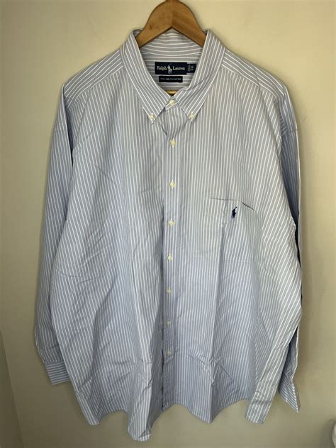 Polo Ralph Lauren Button Down Work Dress Shirt Men’s 3xb Blue Pinstripe Big Tall Ebay