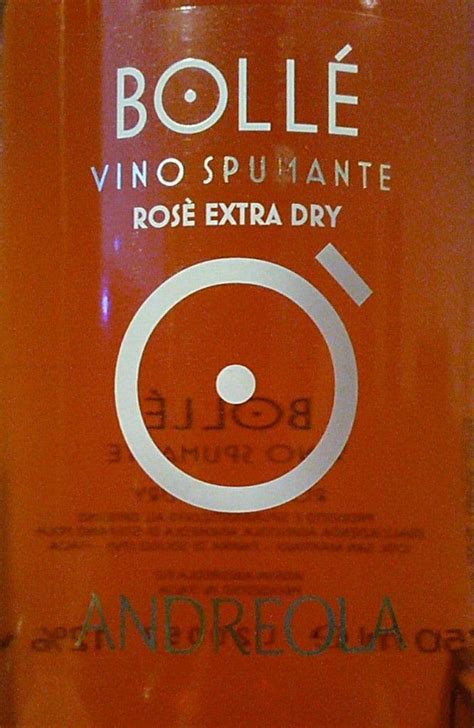 NV Andreola Rosé Extra Dry Bollé Spumante Italy Veneto Treviso