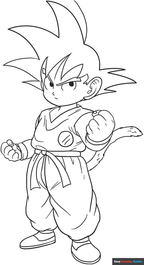 Goku from Dragon Ball Coloring Page | Easy Drawing Guides