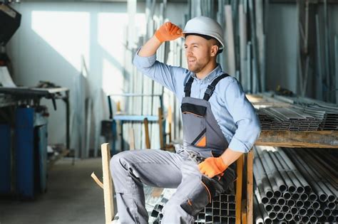 Premium Photo | Portrait of factory worker young handsome factory worker