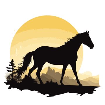 Horse Silhouette Vector, Sticker Clipart Dark Ominous Horse Silhouette ...