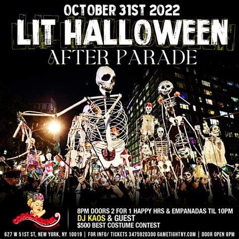 Lit Halloween Parade After Party at Copacabana Loft 2022 Tickets ...