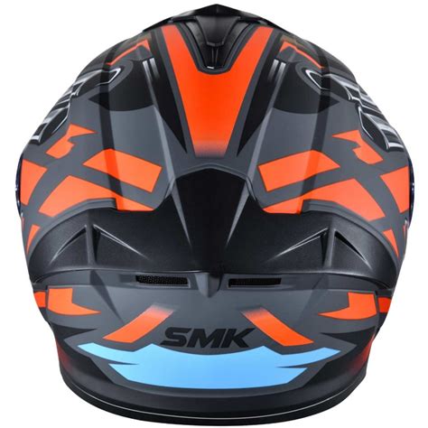 Smk Casco Smk Typhoon Motorhead Negro Naranja Mate M