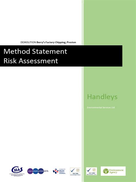 Environmental Risk Assessment Method Statement Download Free Pdf Personal Protective