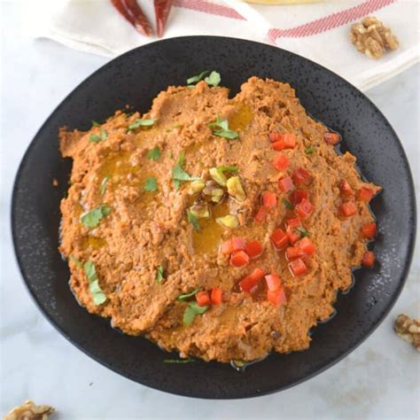 Muhammara Recipe (Red Pepper and Walnut Dip) - Amira's Pantry