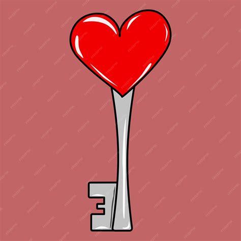 Premium Vector Key With Red Heart