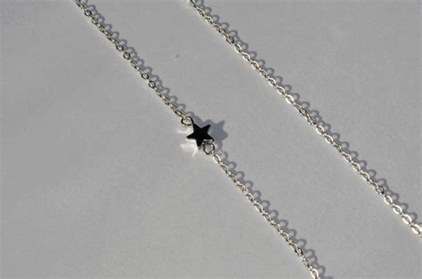 Silver Star Choker Necklace Dainty Silver Choker Gold Etsy