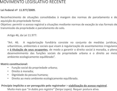 REGULARIZAÇÃO FUNDIÁRIA URBANA USUCAPIÃO EXTRAJUDICIAL E ESTREMAÇÃO