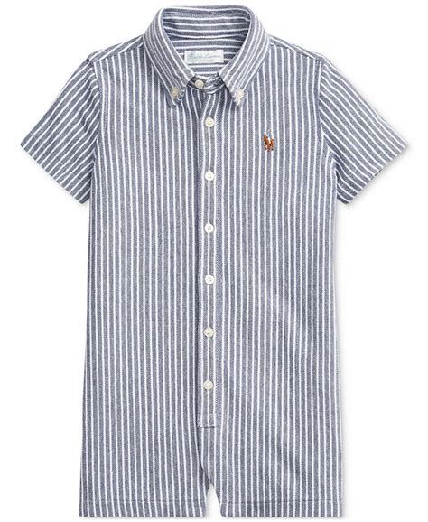 Polo Ralph Lauren Ralph Lauren Baby Boys Striped Cotton Mesh Shortall