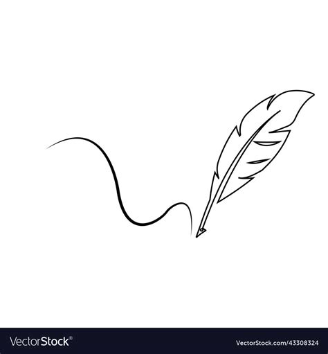 Feather pen logo Royalty Free Vector Image - VectorStock