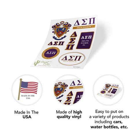 Delta Sigma Pi Fraternity Traditional Crest And Letter Sticker Etsy