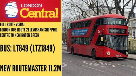 Full Route Visual London Central Route Lewisham Centre To