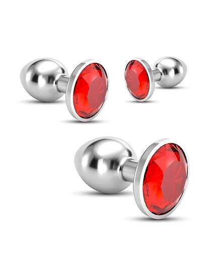 Conjunto de Plugs Metálicos Cristal Vermelho Train Trio My Sex