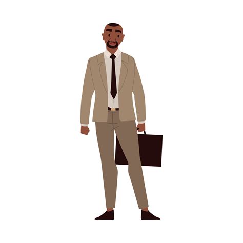 black businessman with briefcase 6211538 Vector Art at Vecteezy