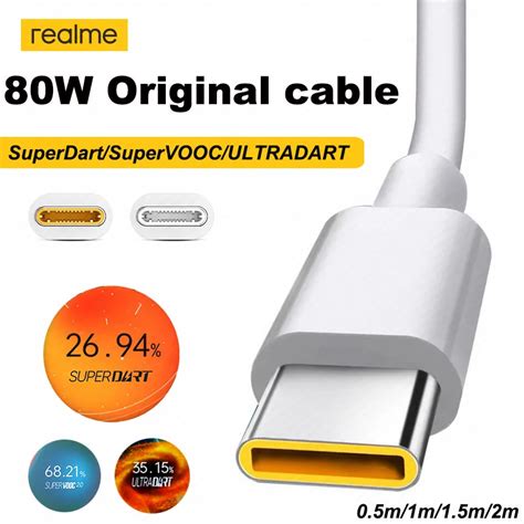 Realme Cable Original 80W 65W 33W Usb Type C Super Dart Vooc Charger