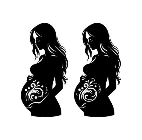 Premium Vector Pregnant Woman Silhouette Vector