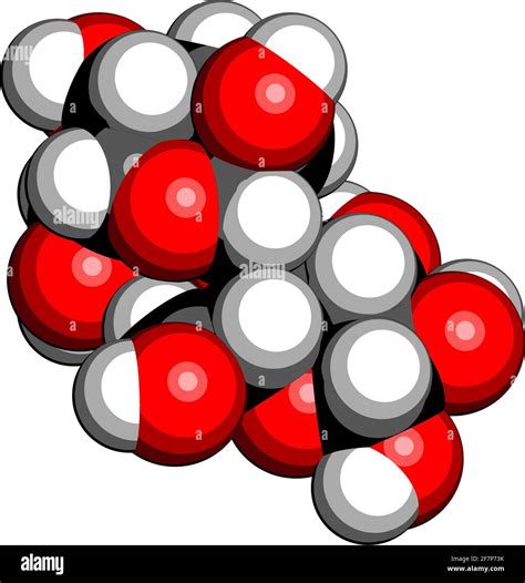 Lactose Milk Sugar Molecule D Rendering Atoms Are Represented As