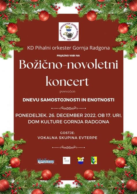 Božično novoletni koncert posvečen dnevu samostojnosti in enotnosti