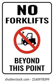 No Forklifts Beyond This Point Sign Stock Vector Royalty Free