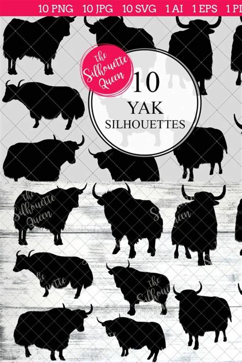 Yak silhouette vector graphics – MasterBundles