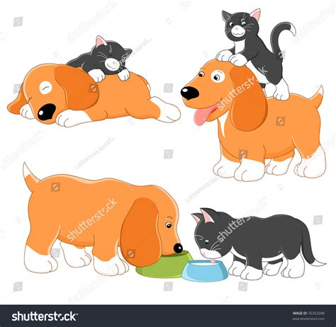 Kitty Puppy Vector Collection Stock Vector Royalty Free 76352098