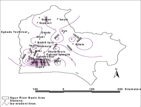 Iso Erodent Map Of Ogun River Basin Area Download Scientific Diagram