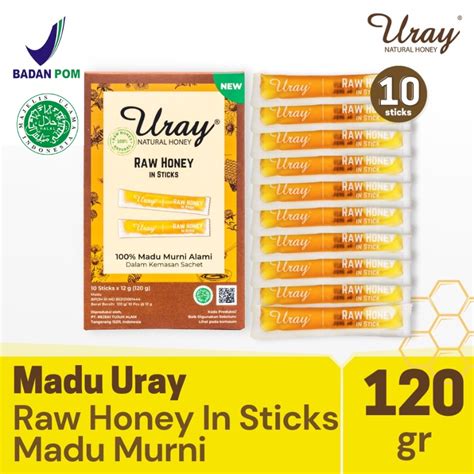 Jual Madu Uray Raw Honey In Sticks Sachet Original 120 Gr Madu Hutan