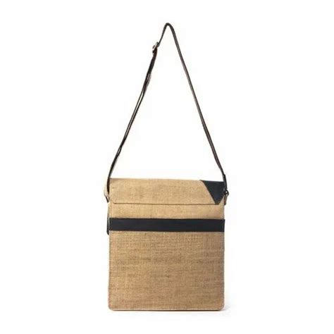 Brown Plain Stylish Jute Sling Bag Size H X W X D At Rs