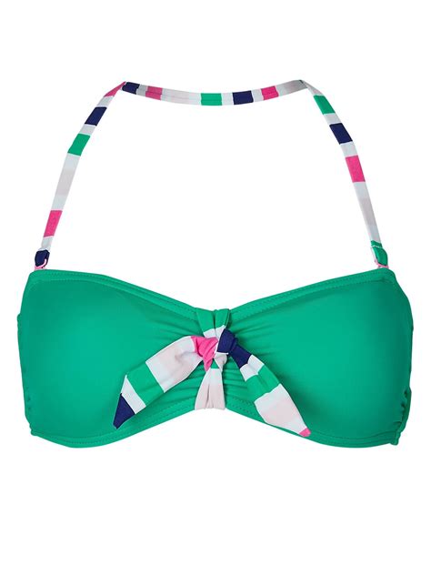 Marks And Spencer Mand5 Green Padded Bandeau Bikini Top Size 6 To 18