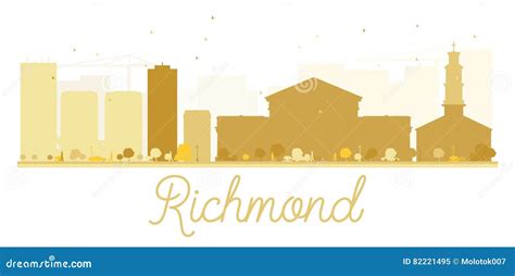 Richmond City Skyline Golden Silhouette Stock Vector Illustration Of