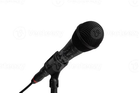 Microphone With Stand Isolated For Music And Entertainment Design