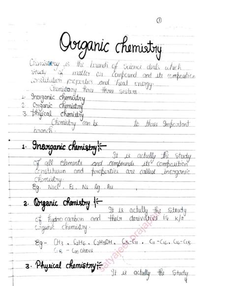 Bsc 1st Year Important Topics Organic Chemistry Handwritten Notes