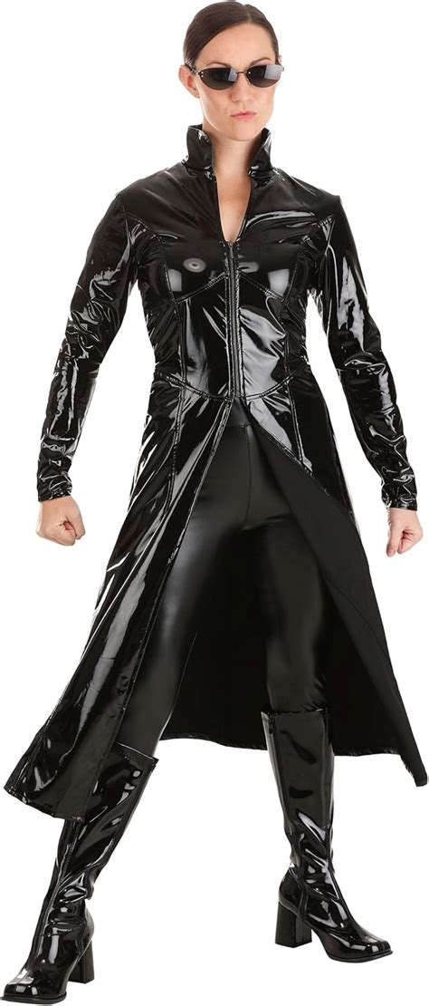 The Matrix Trinity Costume For Women Long Black Jacket For Matrix