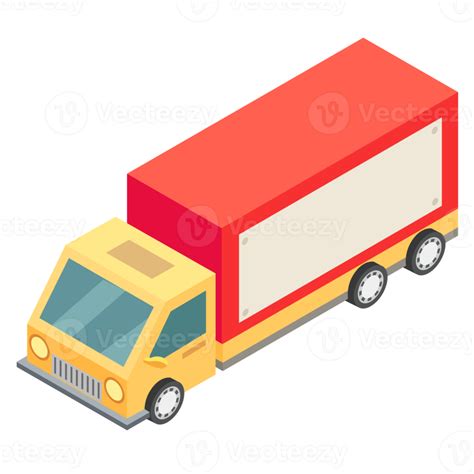 Truck Isometric Png With Transparent Background Png