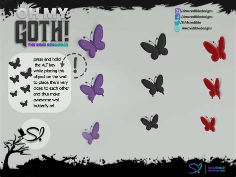 The Sims Resource Oh My Goth Beauty Room Butterflies