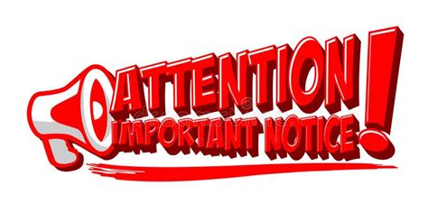 important notice  message stock vector illustration  careful