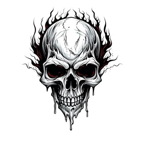 Premium AI Image | Death Metal Skull Tattoo Design