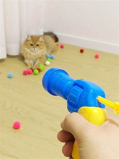 PETSIN 1 peça Brinquedo Interativo de Gato em Bola de Pelúcia Arma