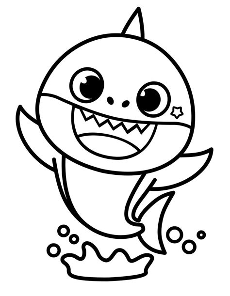 Baby Shark Family Coloring Page - Free Printable Coloring Pages for Kids