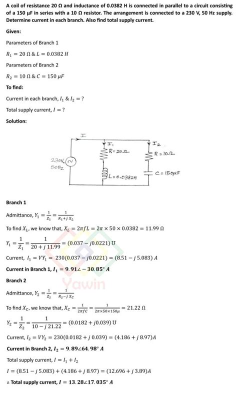 A Coil Of Resistance Ohms And Inductance Of Henry Is