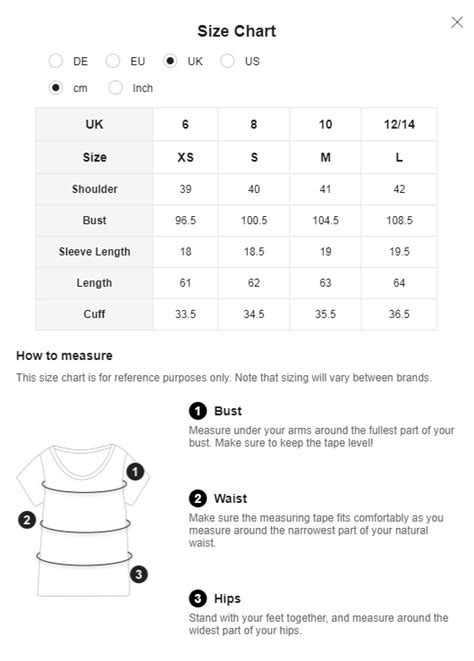 Shein Bra Size Chart