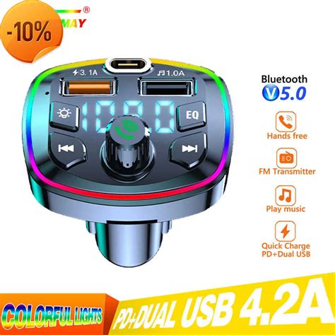 Kebidumei Car Bluetooth Fm Transmitter Mp Player Dual Usb A Pd W