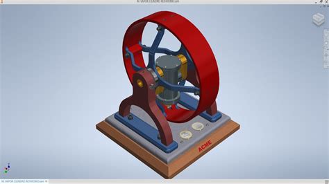 Autodesk Inventor Maqueta De Un Motor De Vapor De Cilindro Rotatorio