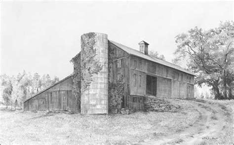 Barns Graphite Pencil Drawings By Diane Wright Landscape Drawings