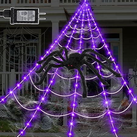 Amazon Spider Web Lights Halloween Decorations Outdoor 135 Purple